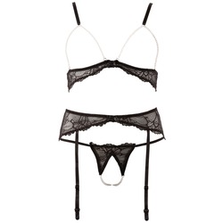 Abierta Fina Pearl Bra, Suspender Belt and String 3