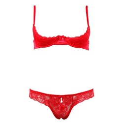 Cottelli Collection Open Red Lace Bra 3
