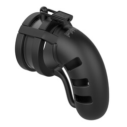 Man Cage 19 Male 4.5 Inch Chastity Cage with Split Ball Strap