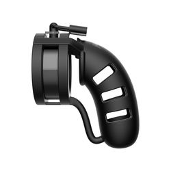 Man Cage 19 Male 4.5 Inch Chastity Cage with Split Ball Strap 2
