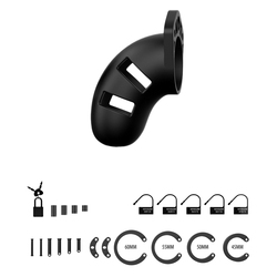 Man Cage 20 Male 3.5 Inch Black Silicone Chastity Cage 3