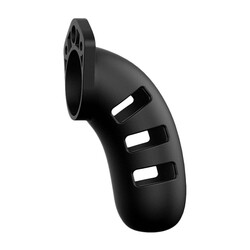 Man Cage 21 Male 4.5 Inch Black Silicone Chastity Cage 2