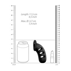 Man Cage 21 Male 4.5 Inch Black Silicone Chastity Cage 3
