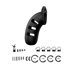 Man Cage 21 Male 4.5 Inch Black Silicone Chastity Cage 4