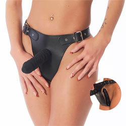 Leather Strap-On Dildo Harness